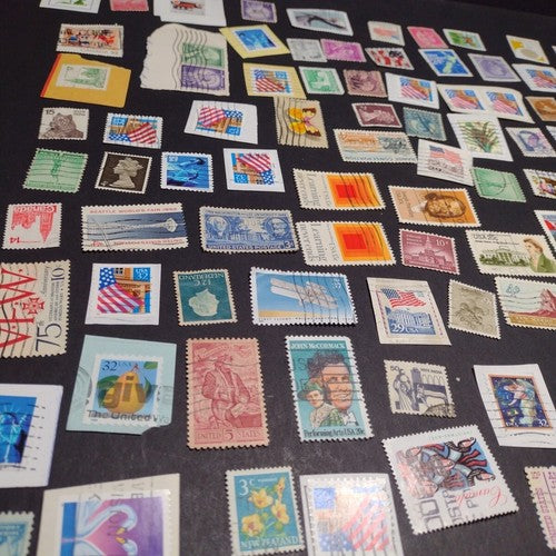 Vintage International Stamp Lot (B1) -Mixed On/Off Paper (US, CANADA, GERMANY +)