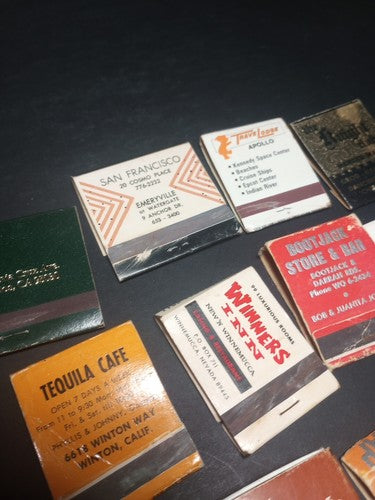 vintage matchbook lot California, Nevada, Virgin Islands, San Francisco