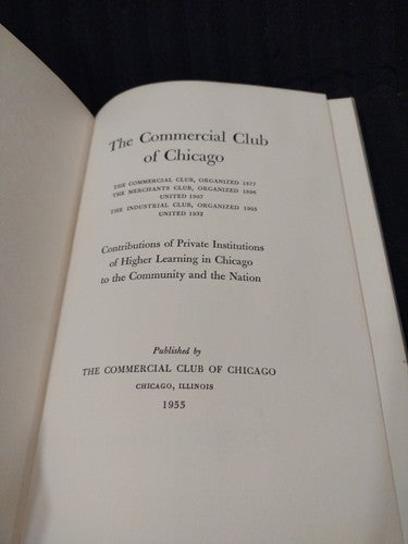 Commercial Club Of Chicago: Contributions Of Private Institutions 1955 exlibris