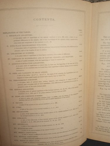 Logarithmic Tables by Prof. George William Jones -Hardcover -1893 -4th Edition