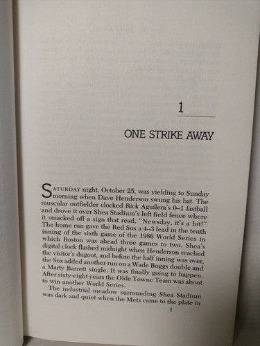 One Strike Away: The story of the 1986 Red Sox by Dan Shaughnessy -HCwDJ -1987