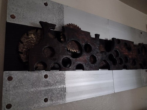 Brutalist Sculpture "The Preening" By C.R. Erskine metal wood wall hanging art