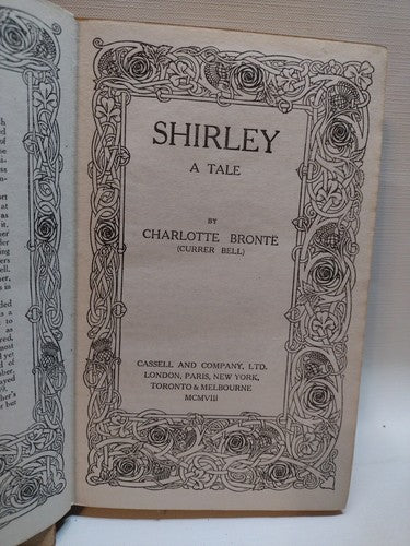 SHIRLEY: A TALE by Charlotte Brontë -1908 -SC -ExLibris -Romace -Classic Lit.