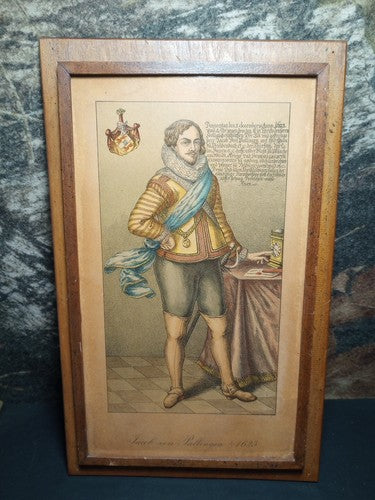 Jacob Von Pallingen Litho Print On Wood German