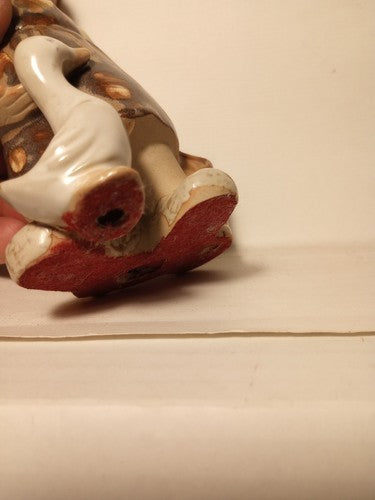 Vintage UCTCI Japan Girl With Duck Bisque Figurine Ceramic Pottery VG