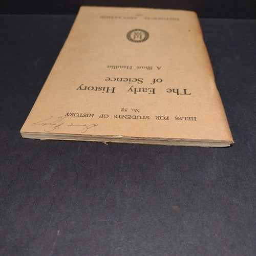 The Early History of Science: A Short Handlist -Paperback 1950 -Scientific Hist.