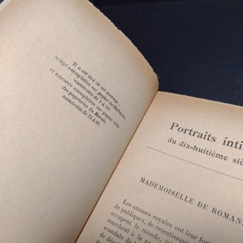 Portraits Intimes Du Dix-Huitieme Siecle II -1923 French Paperback -Definitive