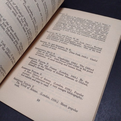 The Early History of Science: A Short Handlist -Paperback 1950 -Scientific Hist.