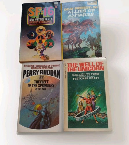 Vintage Sci-fi Fantasy Book Bundle -4 Titles -Fletcher Pratt, Karl Mahr, & More