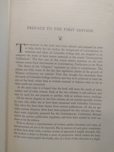 Chapters In Western Civilization: Volume 1 By Columbia University Press -1954 HC