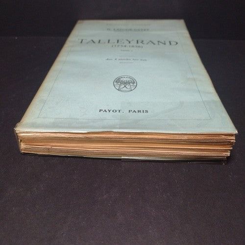 Talleyrand (1754-1838) Tome 1, G. Lacour-Gayet -Paperback -1930 -3rd Printing