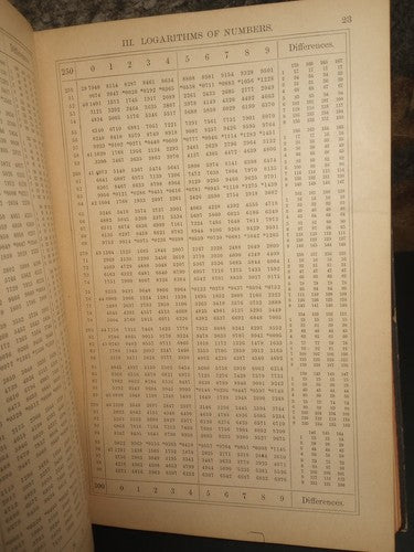 Logarithmic Tables by Prof. George William Jones -Hardcover -1893 -4th Edition