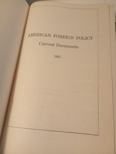 American Foreign Policy Current Documents 1961 Hc