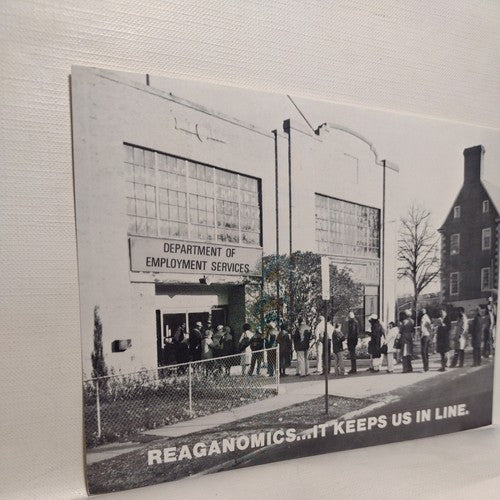 1982  Ronald Reagan post card Reaganomics It Keeps Us In Line