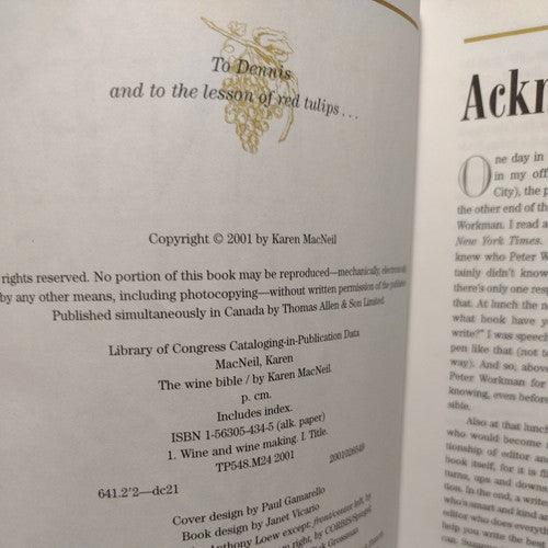 THE WINE BIBLE,  by Karen McNeil  (2001)