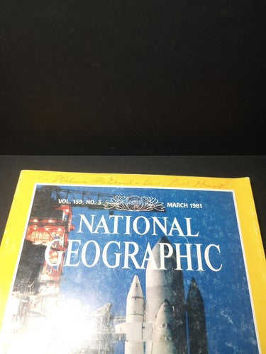 Vintage March 1981 National Geographic Magazine Signed Space Shuttle