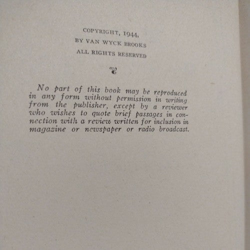 THE WORLD OF WASHINGTON IRVING HARDCOVER BOOK BY VAN WYCK BROOKS, 1944