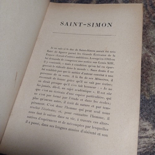 The Great French Writers Saint-Simon By Gaston Boissier 1899 2nd Ed Paperback