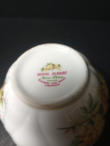 Royal Albert Tea/Coffee Creamer, Sugar And Plate Blossom Series "Laburnum" 1960s