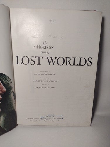 The Horizon Book Of Lost Worlds by Horizon Mag -1962 -Vintage Hardcover -History
