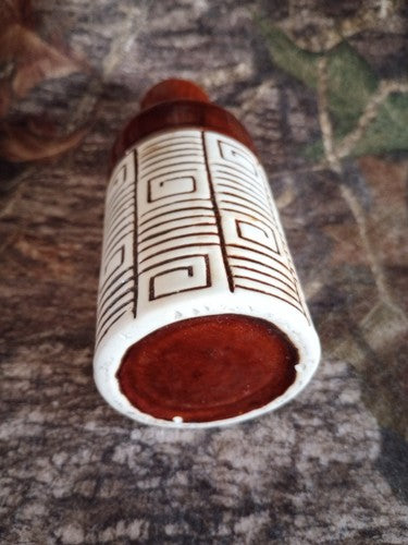 Brown Dual Glazed Bud Vase Stoneware 8 Inch Boho design