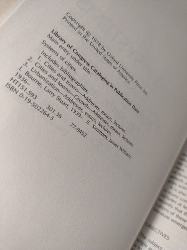 Systems of Cities: Readings on Structure, Growth, and Policy by L.S. Bourne 1978