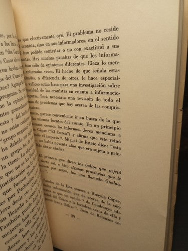 La Chronologia De La Historia Incaica -Folio Copy -1963 -Spanish History