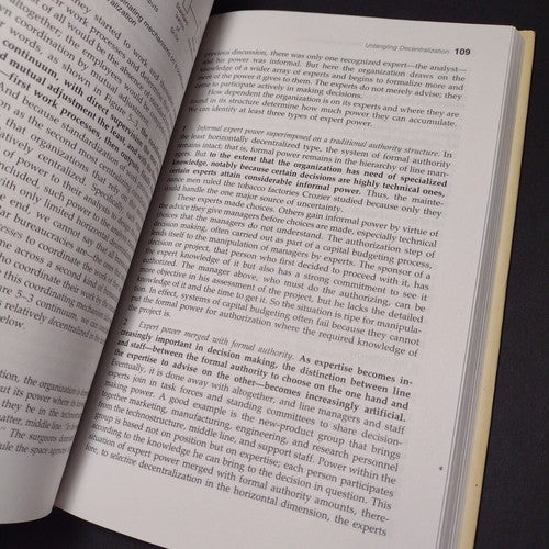 Structure in Fives: Designing Effective Organizations by Henry Mintzberg 1983 HC