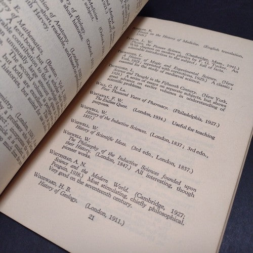The Early History of Science: A Short Handlist -Paperback 1950 -Scientific Hist.