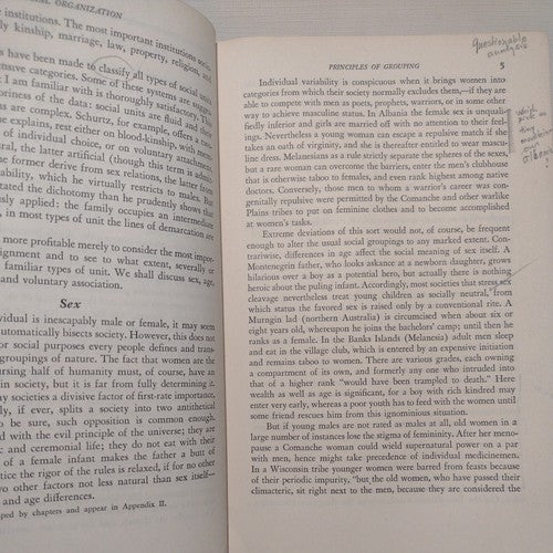 Social Organization by Robert H. Lowie - 1948 Hardcover no dj - Rinehart & Co.