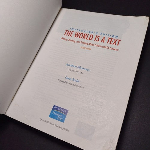 The World Is A Text by Jonathan Silverman Instructor's Edition -Paperback 2006