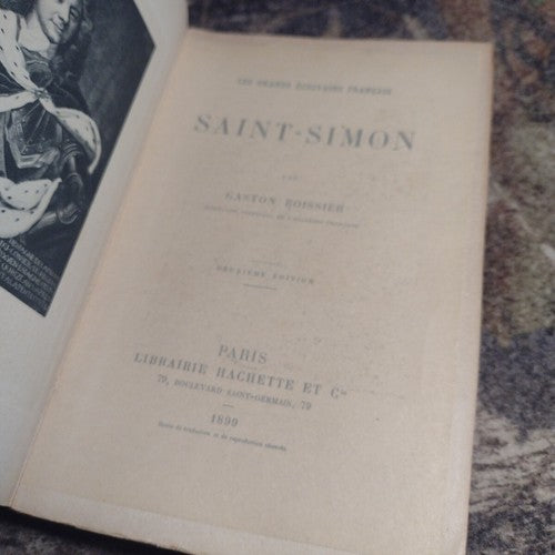 The Great French Writers Saint-Simon By Gaston Boissier 1899 2nd Ed Paperback