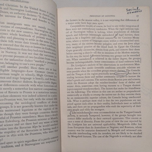Social Organization by Robert H. Lowie - 1948 Hardcover no dj - Rinehart & Co.
