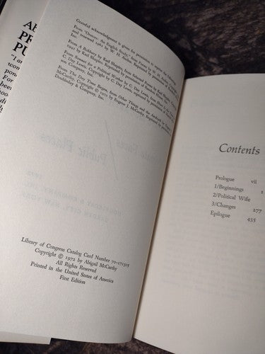 Private Faces Public Places by Abigail McCarthy -1972 -Hardcover -Biography