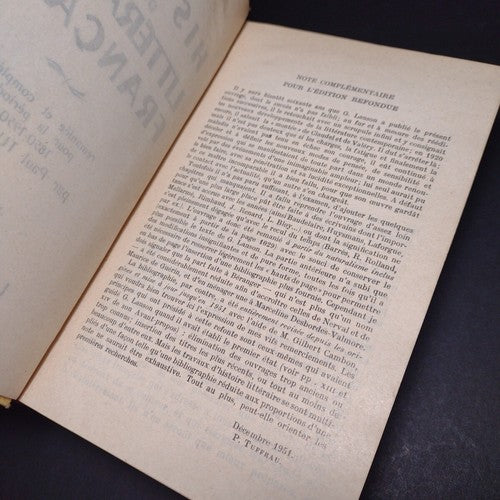 Histoire De La Literature Francaise by G. Lanson -Hardcover -1963