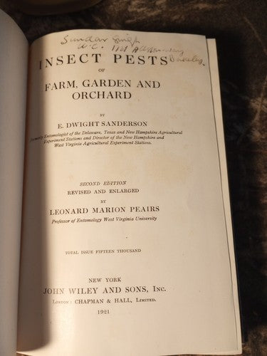 Rare Insect Pests Of Farm, Garden, And Orchard By Sanderson And Peairs 1921