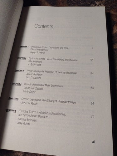 Dysthymia and the Spectrum of Chronic Depressions, Hagop Akiskal -Hardcover 1997