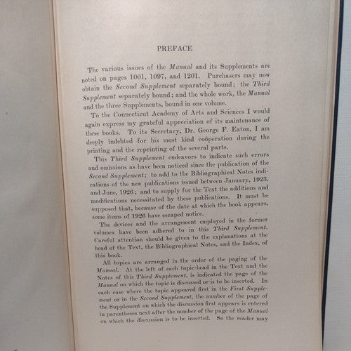 A Manual Of Middle English, 1050-1400 By John Wells -3rd & 4th Supplement  1929