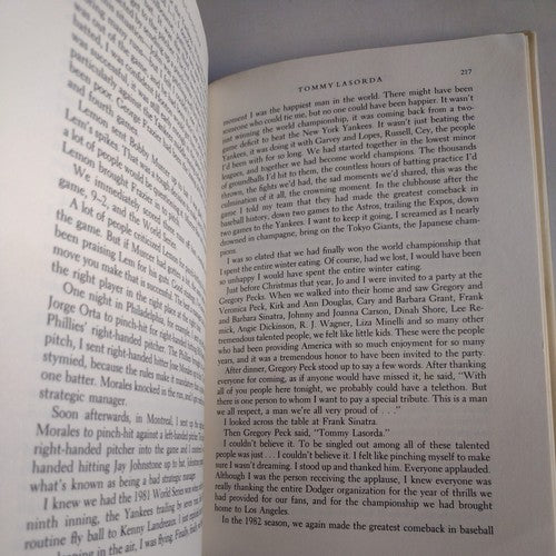 The Artful Dodger by David Fisher and Tommy Lasorda -1985 Hardcover -Baseball