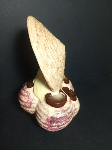 Antique '40s Stewart B McCulloch California Pottery Asian Figure Bamboo Planter