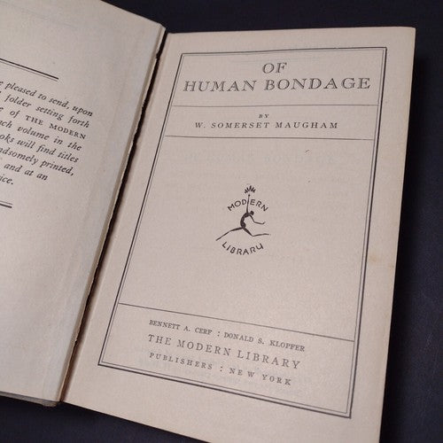 Of Human Bondage by W. Somerset Maugham -Softcover -1915 -The Modern Library