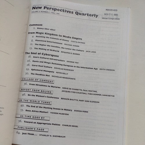 NPQ Magazine Vol 12 #4 Fall 1995 Michael Eisner