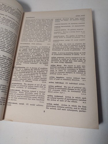 Dictionary of Sociology by Henry Fairchild -hardcover -1944 -Vintage Sociology