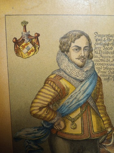 Jacob Von Pallingen Litho Print On Wood German