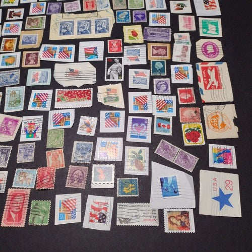 Vintage International Stamp Lot (F1) -Mixed On/Off Paper -US, Netherlands, Spain