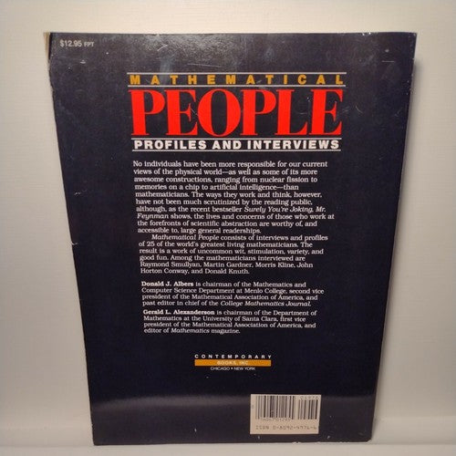 Mathematical People: Profiles and Interviews by Gerald L. Alexanderson -1986.