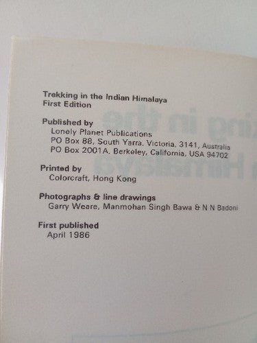 Trekking in the Indian Himalaya by Weare, Garry Paperback 1st Edition
