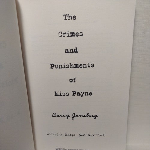 The Crimes and Punishments of Miss Payne by Barry Jonsberg (2005, Hardcover)