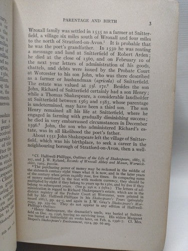 A LIFE OF WILLIAM SHAKESPEARE BY SIDNEY LEE -1916 -Hardcover No DJ -New Edition