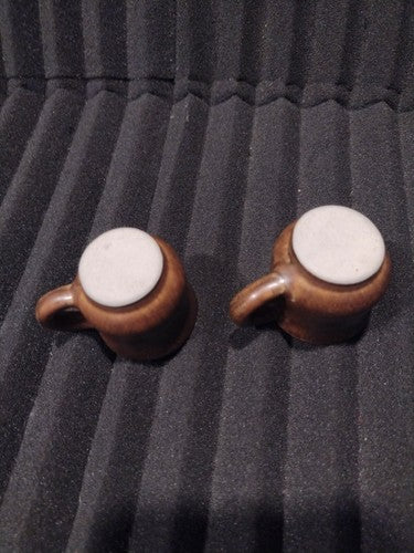 Fischergeist Drinking Cups, Stoneware Germany lot of 2 Vintage